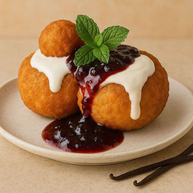 Papanasi pufosi cu branza de vaci -  Reteta pas cu pas