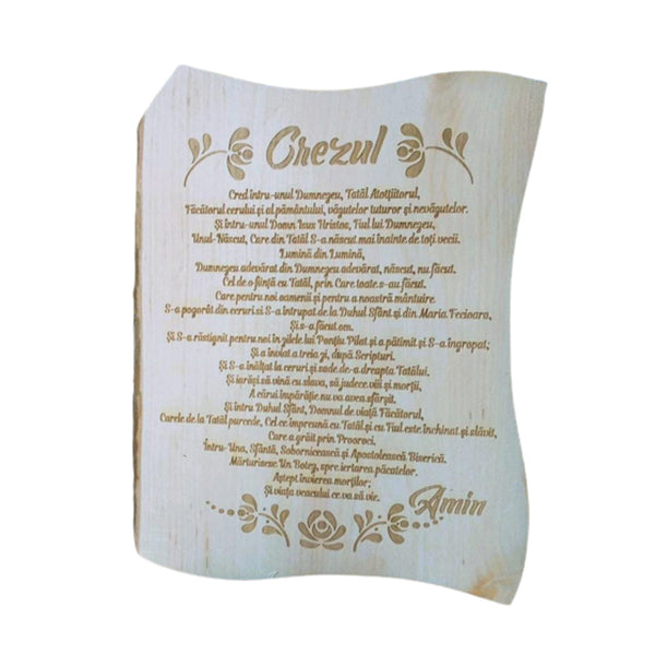 Placheta lemn - Crezul - Delumani - Magazin Online Romanesc 